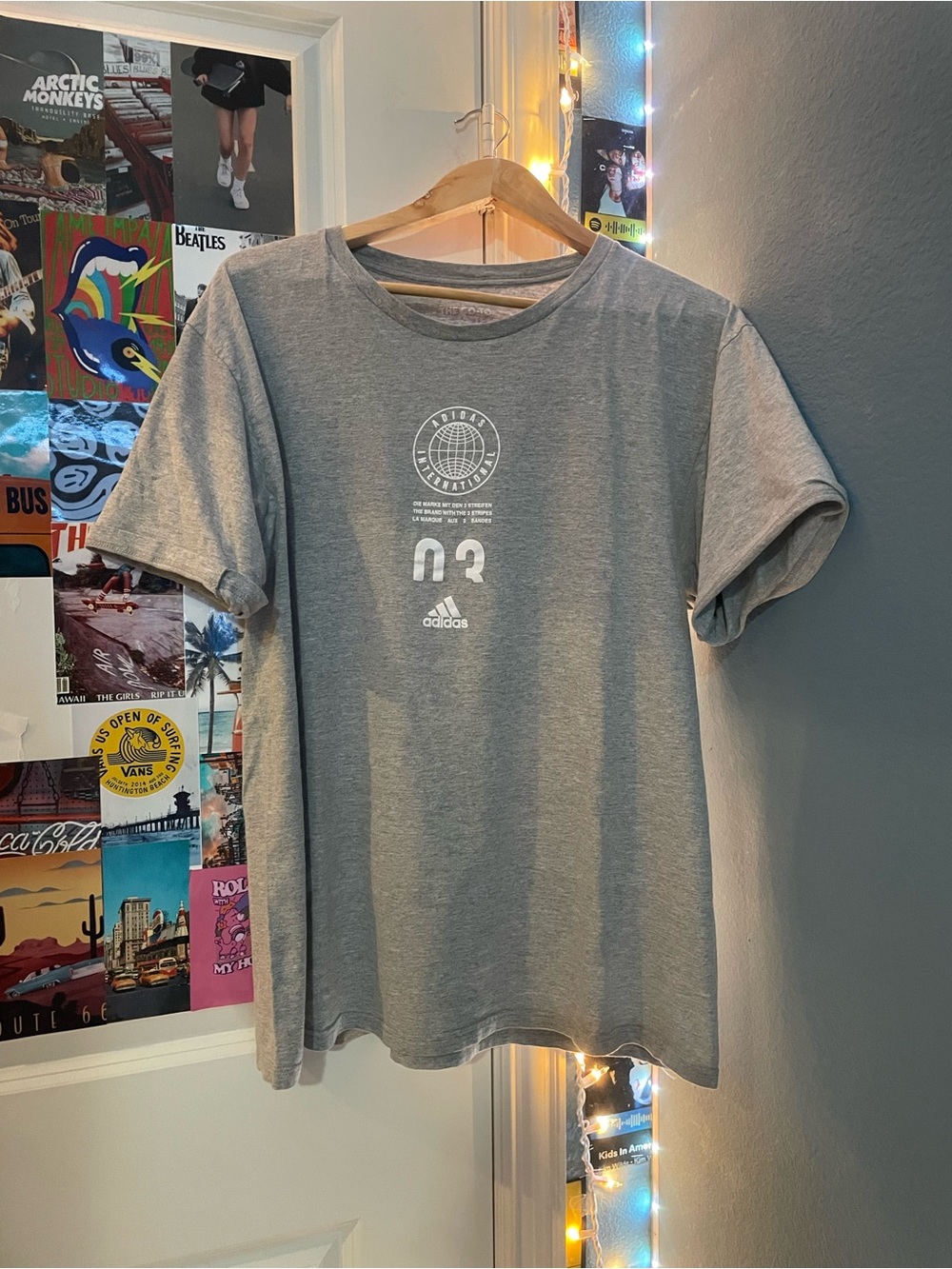 adidas Heather Gray 'The Go-To Tee' Logo Shirt